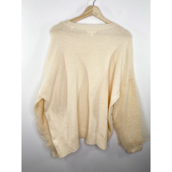 LC Lauren Conrad Peach Long Balloon Sleeve Sweater Women's Size XX-Large XXL - Picture 2 of 7